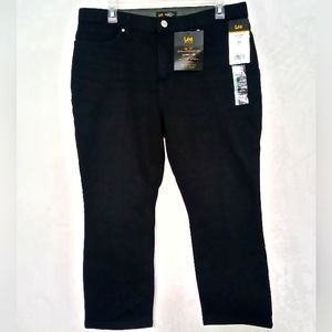 LEE SLIM FIT CIGARETTE MID RISE | SIZE 14P  | BLACK